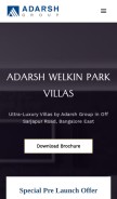 How adarshwelkinparkvillas.in looks like on a mobile device such as an iPhone.