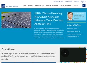 How adb.org looks like on a tablet such as an iPad.