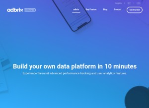How adbrix.io looks like on a tablet such as an iPad.
