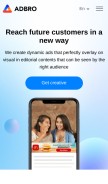 How adbro.me looks like on a mobile device such as an iPhone.