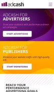 How adcash.com looks like on a mobile device such as an iPhone.