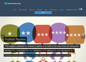 How add-reviews.com looks like on a tablet such as an iPad.