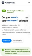 How addevent.com looks like on a mobile device such as an iPhone.
