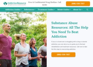 How addictionresource.com looks like on a tablet such as an iPad.