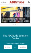 How additudemag.com looks like on a mobile device such as an iPhone.