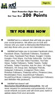 How addmefast.com looks like on a mobile device such as an iPhone.