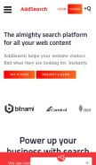 How addsearch.com looks like on a mobile device such as an iPhone.