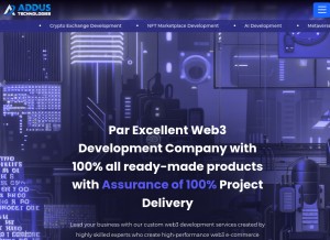 How addustechnologies.com looks like on a tablet such as an iPad.