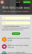 How addwish.com looks like on a mobile device such as an iPhone.