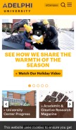 How adelphi.edu looks like on a mobile device such as an iPhone.