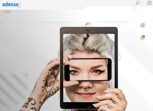 How adesso.de looks like on a tablet such as an iPad.