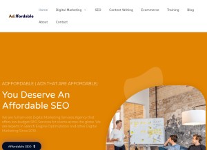 How adffordable.com looks like on a tablet such as an iPad.