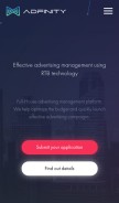 How adfinity.pro looks like on a mobile device such as an iPhone.