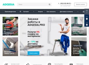 How adgesia.ru looks like on a tablet such as an iPad.
