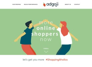 How adgoji.com looks like on a tablet such as an iPad.