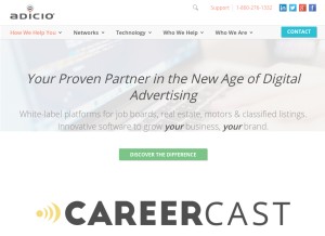 How adicio.com looks like on a tablet such as an iPad.