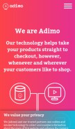 How adimo.co looks like on a mobile device such as an iPhone.