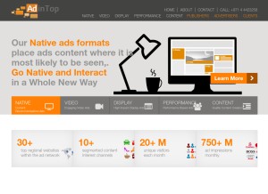 How adintop.com looks like on a tablet such as an iPad.