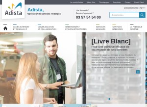 How adista.fr looks like on a tablet such as an iPad.