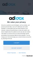 How adloox.com looks like on a mobile device such as an iPhone.