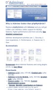 How adminer.org looks like on a mobile device such as an iPhone.