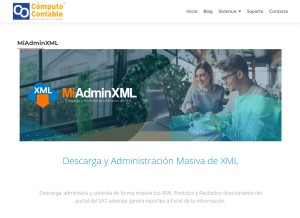 How adminxml.com looks like on a tablet such as an iPad.