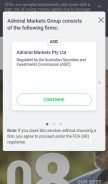 How admiralmarkets.com looks like on a mobile device such as an iPhone.