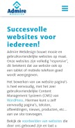 How admire.nl looks like on a mobile device such as an iPhone.