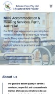 How admirecare.net.au looks like on a mobile device such as an iPhone.