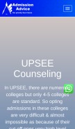 How admissionadvice.in looks like on a mobile device such as an iPhone.