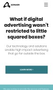 How adnami.io looks like on a mobile device such as an iPhone.