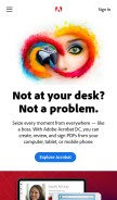How adobe.com looks like on a mobile device such as an iPhone.