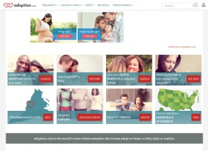 How adoption.com looks like on a tablet such as an iPad.