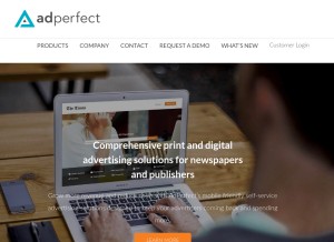 How adperfect.com looks like on a tablet such as an iPad.