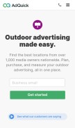 How adquick.com looks like on a mobile device such as an iPhone.