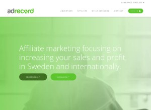 How adrecord.com looks like on a tablet such as an iPad.