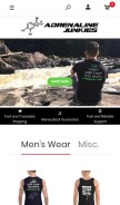 How adrenalinejunkies.shop looks like on a mobile device such as an iPhone.