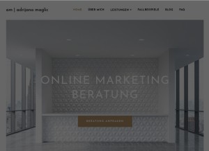 How adrijanamaglic.com looks like on a tablet such as an iPad.