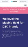 How adroll.com looks like on a mobile device such as an iPhone.