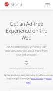 How adshield.me looks like on a mobile device such as an iPhone.