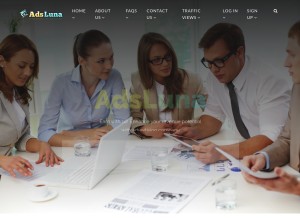 How adsluna.com looks like on a tablet such as an iPad.