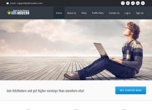 How adsmodern.com looks like on a tablet such as an iPad.