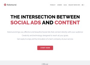 How adsmurai.com looks like on a tablet such as an iPad.