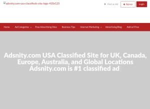 How adsnity.com looks like on a tablet such as an iPad.