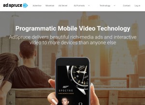 How adspruce.com looks like on a tablet such as an iPad.