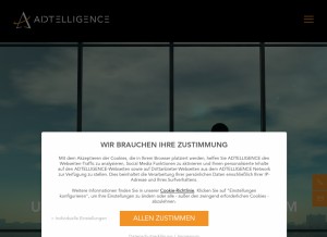 How adtelligence.de looks like on a tablet such as an iPad.
