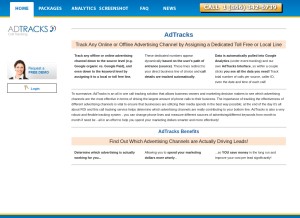 How adtracks.com looks like on a tablet such as an iPad.