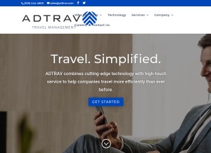 How adtrav.com looks like on a tablet such as an iPad.