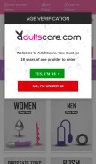 How adultscare.com looks like on a mobile device such as an iPhone.