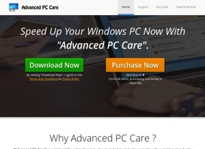 How advancedpccare.com looks like on a tablet such as an iPad.